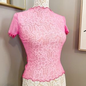 Mesh Pink Tee